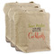 Cocktails 3 Reusable Cotton Grocery Bags - Front View