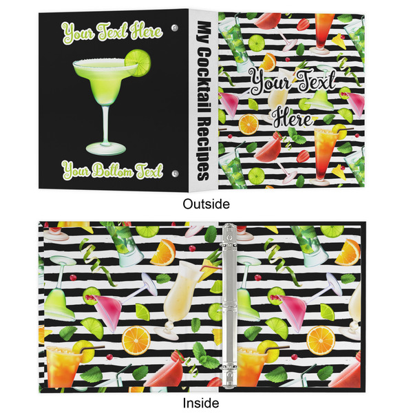 Cocktails 3 Ring Binders - Full Wrap - 1" - APPROVAL