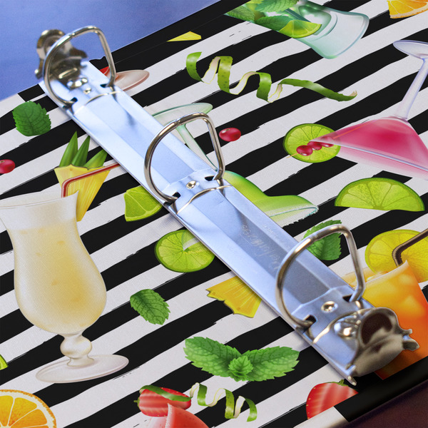 Cocktails 3 Ring Binders - Full Wrap - 1" - DETAIL
