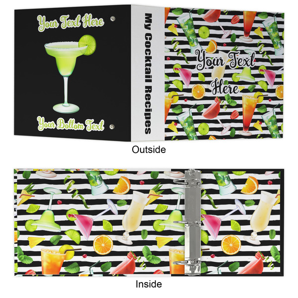 Cocktails 3 Ring Binders - Full Wrap - 3" - APPROVAL