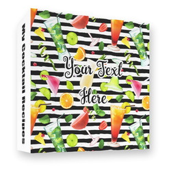 Cocktails 3 Ring Binder - Full Wrap - 3" (Personalized)