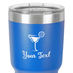 Cocktails 30 oz Stainless Steel Tumbler - Royal Blue - Double-Sided (Personalized)