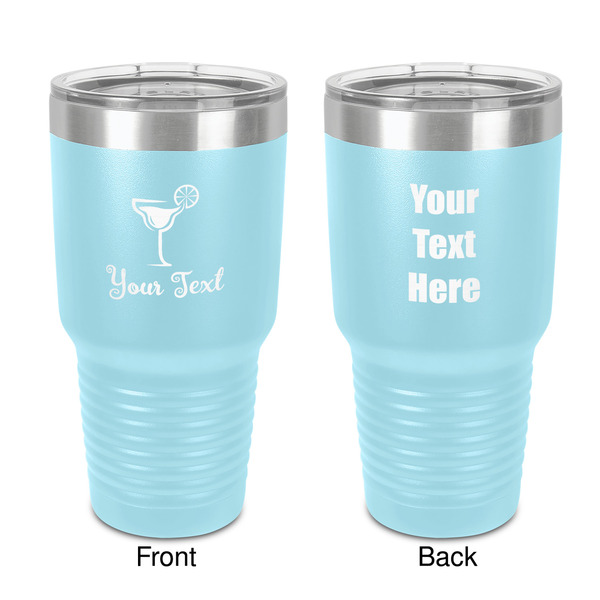 Custom Cocktails 30 oz Stainless Steel Tumbler - Teal - Double-Sided (Personalized)