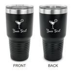 Cocktails 30 oz Stainless Steel Tumbler - Black - Double Sided (Personalized)