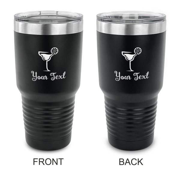 Custom Cocktails 30 oz Stainless Steel Tumbler - Black - Double Sided (Personalized)