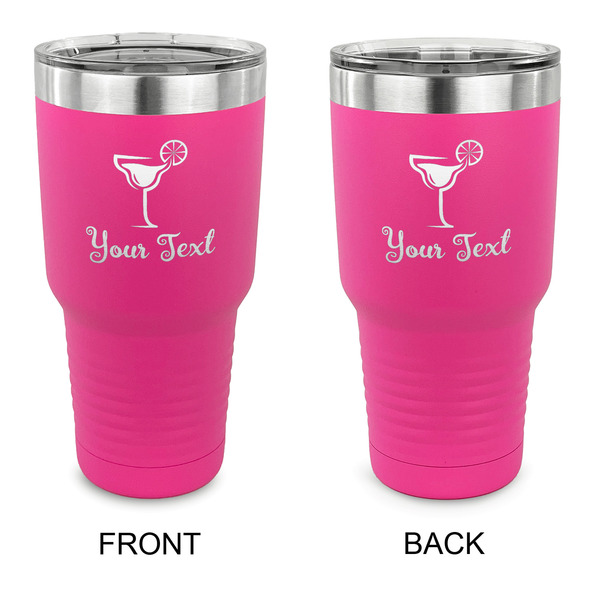 Custom Cocktails 30 oz Stainless Steel Tumbler - Pink - Double Sided (Personalized)