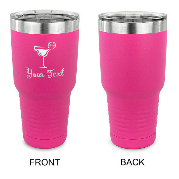 Cocktails 30 oz Stainless Steel Ringneck Tumblers - Pink - Single Sided - APPROVAL