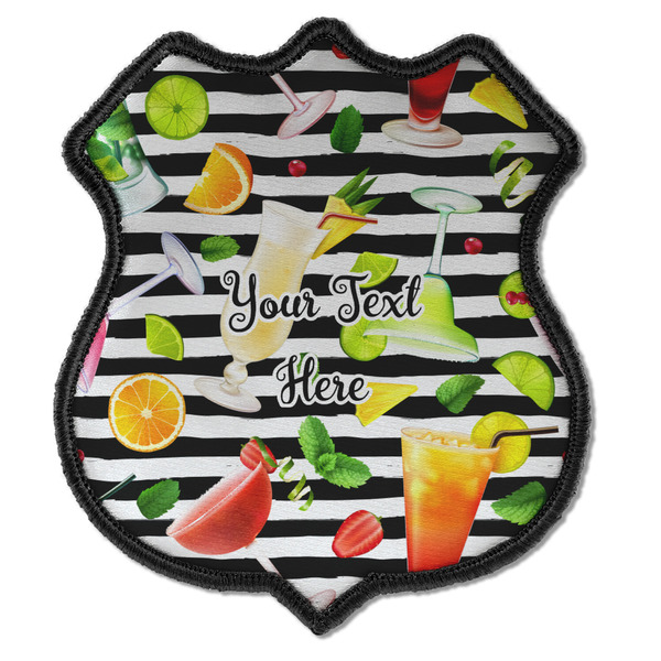 Custom Cocktails Iron On Shield Patch C w/ Name or Text
