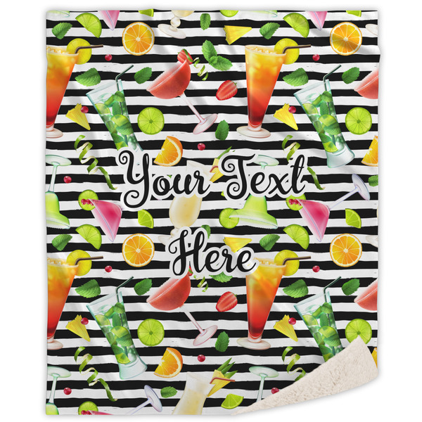 Custom Cocktails Sherpa Throw Blanket (Personalized)