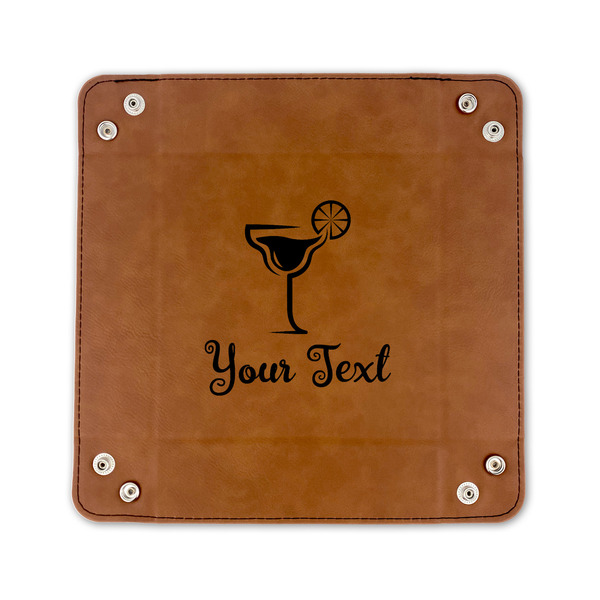 Cocktails 6" x 6" Leatherette Snap Up Tray - FLAT FRONT