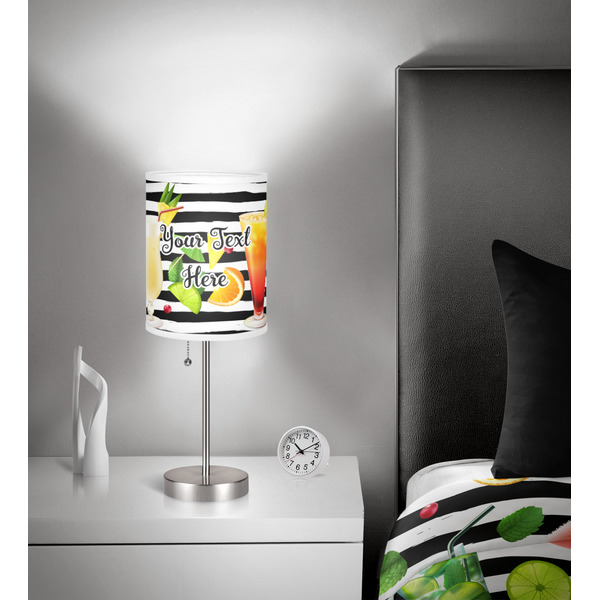 Cocktails 7 inch drum lamp shade - in room