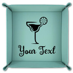 Cocktails Teal Faux Leather Valet Tray (Personalized)