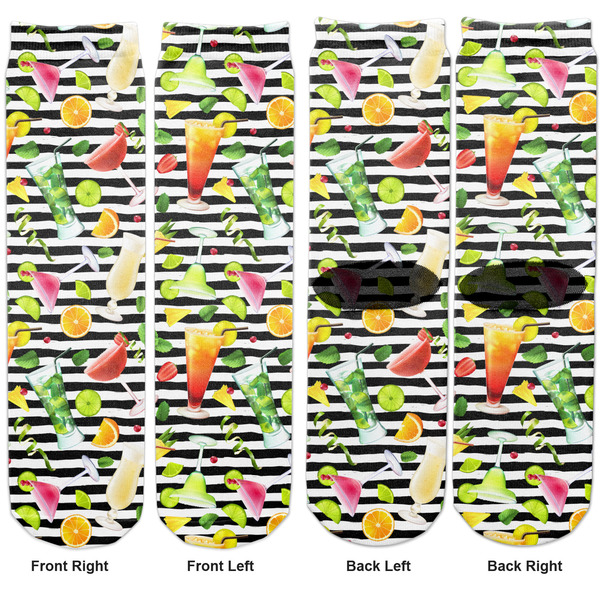 Cocktails Adult Crew Socks - Double Pair - Front and Back - Apvl