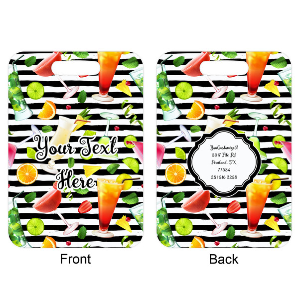 Cocktails Aluminum Luggage Tag (Front + Back)