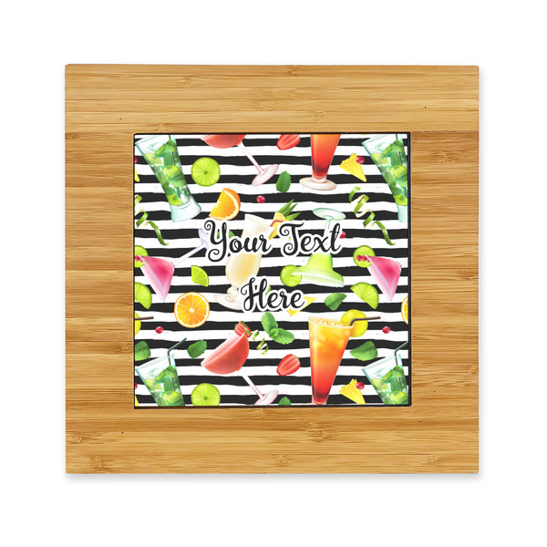 Custom Cocktails Bamboo Trivet with Ceramic Tile Insert (Personalized)
