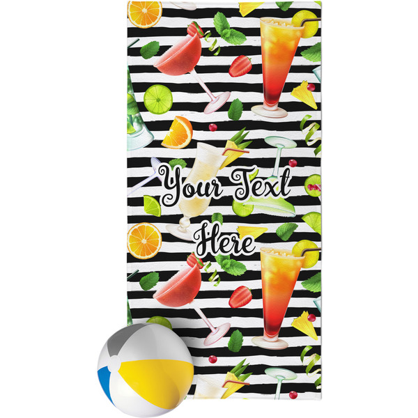 Custom Cocktails Beach Towel (Personalized)
