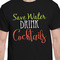 Cocktails Black Crew T-Shirt on Model - CloseUp