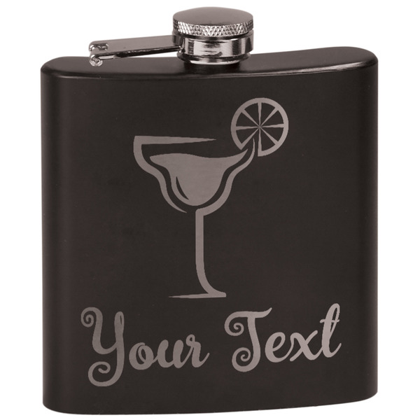 Custom Cocktails Black Flask Set (Personalized)
