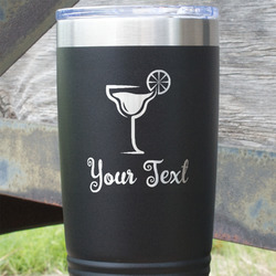 Cocktails 20 oz Stainless Steel Tumbler - Black - Single Sided (Personalized)