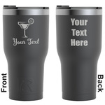 Cocktails RTIC Tumbler - Black - Engraved Front & Back (Personalized)