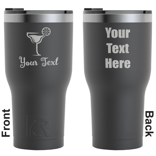 Custom Cocktails RTIC Tumbler - Black - Engraved Front & Back (Personalized)