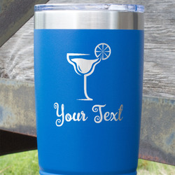 Cocktails 20 oz Stainless Steel Tumbler - Royal Blue - Single Sided (Personalized)
