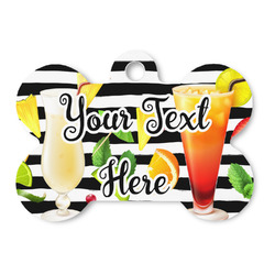 Cocktails Bone Shaped Dog ID Tag (Personalized)