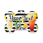 Cocktails Bone Shaped Dog ID Tag - Small (Personalized)