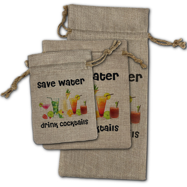 Cocktails Burlap Gift Bags - (PARENT MAIN) All Three