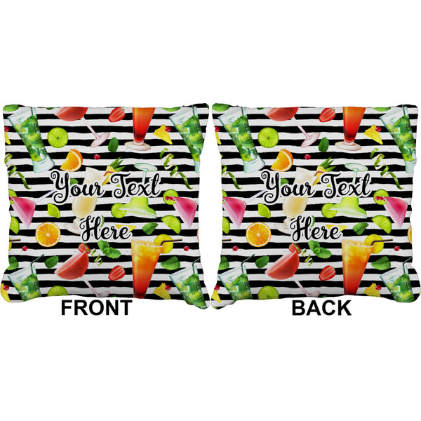 Cocktails Burlap Pillow Approval