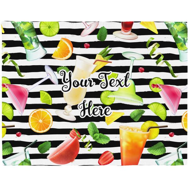 Custom Cocktails Woven Fabric Placemat - Twill w/ Name or Text
