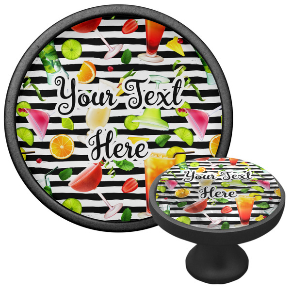 Cocktails Cabinet Knob - Black - Multi Angle