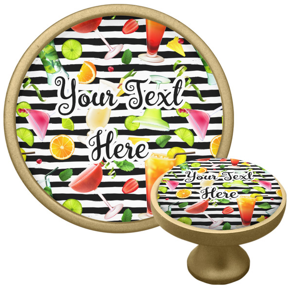 Custom Cocktails Cabinet Knob - Gold (Personalized)