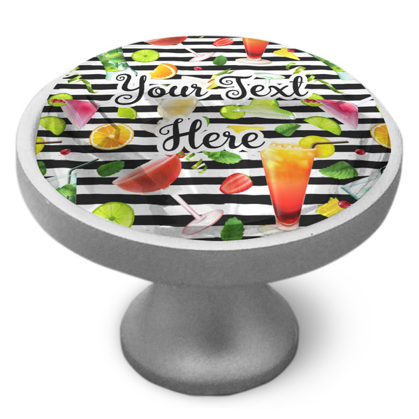 Cocktails Cabinet Knob - Nickel - Side