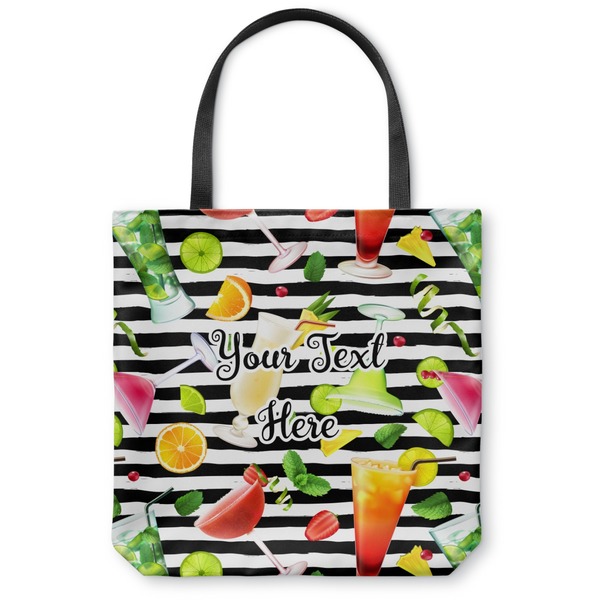 Custom Cocktails Canvas Tote Bag - Large - 18"x18" (Personalized)