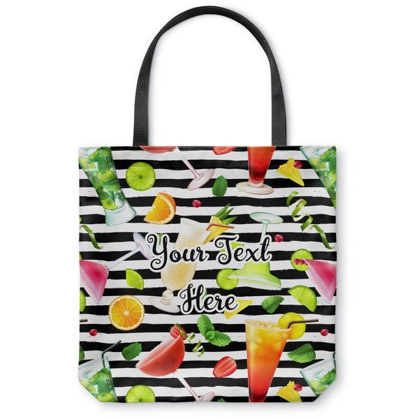 Custom Cocktails Canvas Tote Bag - Medium - 16"x16" (Personalized)