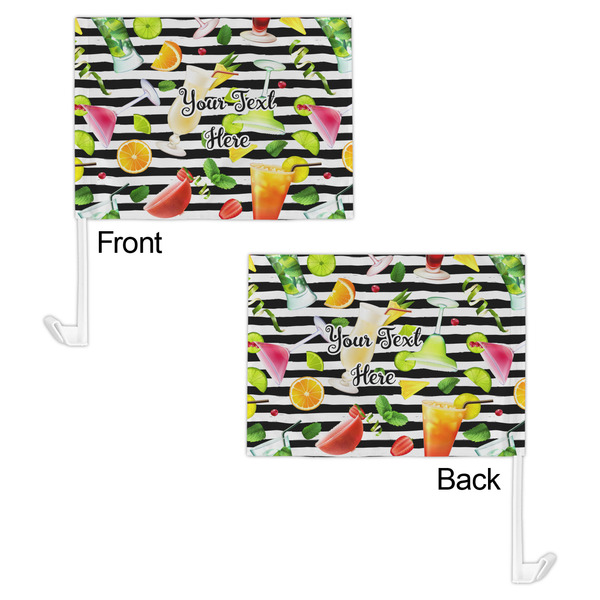 Cocktails Car Flag - 11" x 8" - Front & Back View
