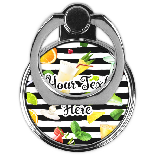 Cocktails Cell Phone Ring Stand & Holder - Front (Collapsed)