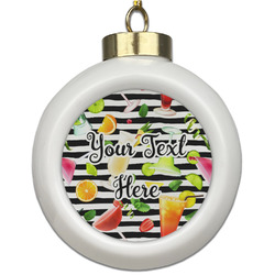 Cocktails Ceramic Ball Ornament (Personalized)