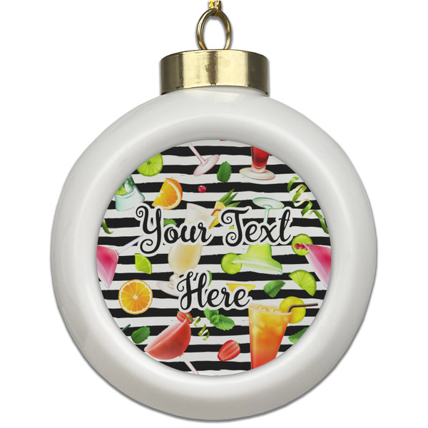 Custom Cocktails Ceramic Ball Ornament (Personalized)