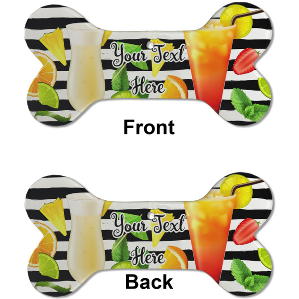 Cocktails Ceramic Flat Ornament - Bone Front & Back (APPROVAL)