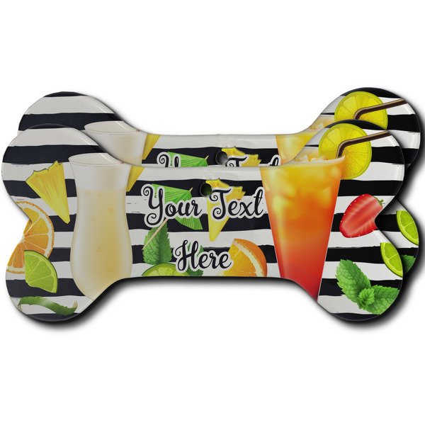 Custom Cocktails Ceramic Dog Ornament - Front & Back w/ Name or Text