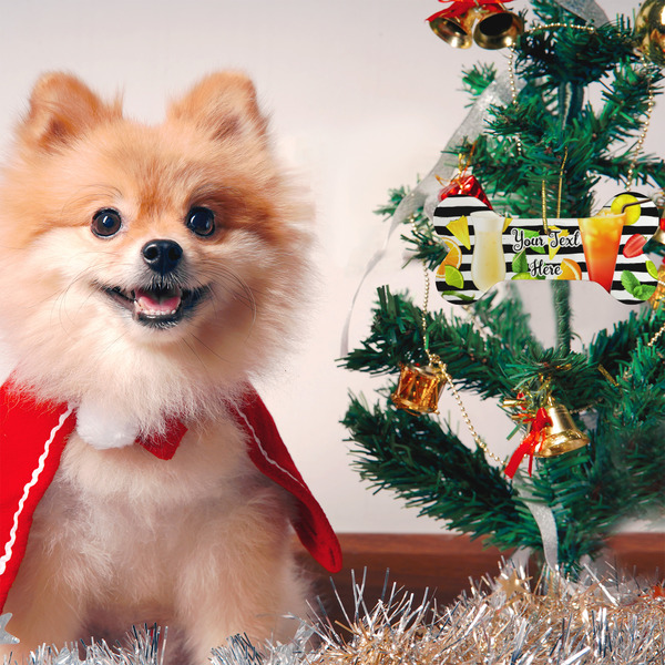 Cocktails Ceramic Flat Ornament - Bone (LIFESTYLE)