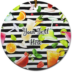 Cocktails Round Ceramic Ornament w/ Name or Text