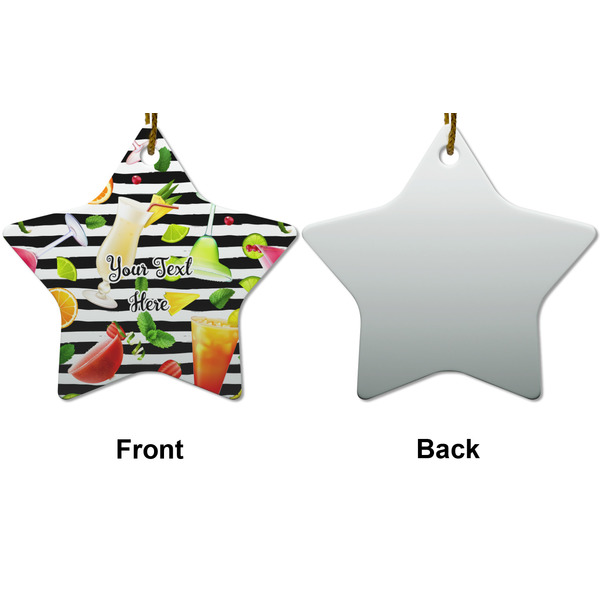 Cocktails Ceramic Flat Ornament - Star Front & Back (APPROVAL)
