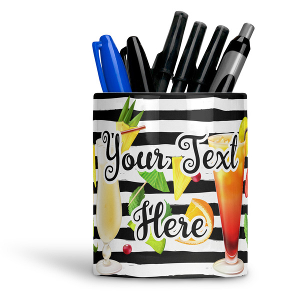 Custom Cocktails Ceramic Pen Holder