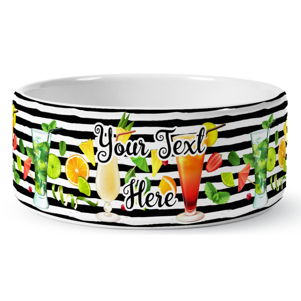 Custom Cocktails Ceramic Dog Bowl - Large (Personalized)