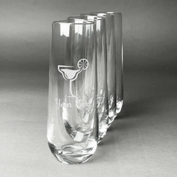 Cocktails Champagne Flute - Stemless Engraved - Set of 4 (Personalized)