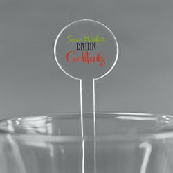 Cocktails 7" Round Plastic Stir Sticks - Clear