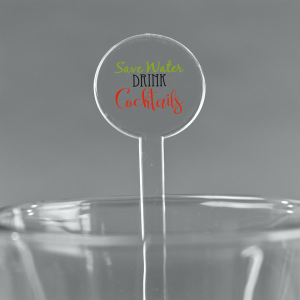 Custom Cocktails 7" Round Plastic Stir Sticks - Clear